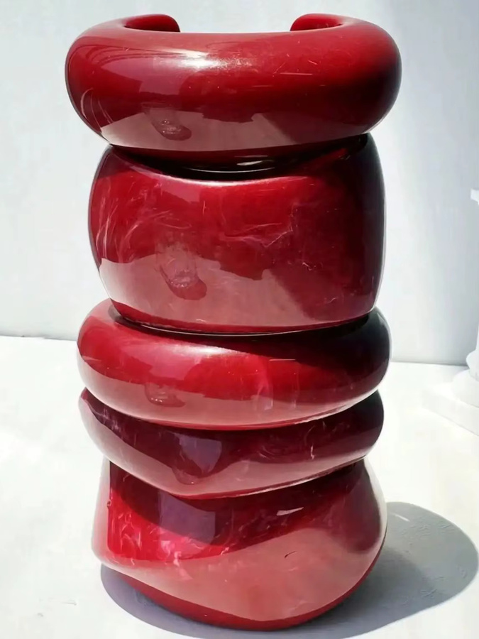 HUANQI Armband, roter Farbverlauf, Harz, Damen - Bild 4