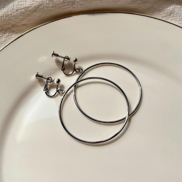 Clip-Ohrringe Messing, Silber, Damen - Bild 1