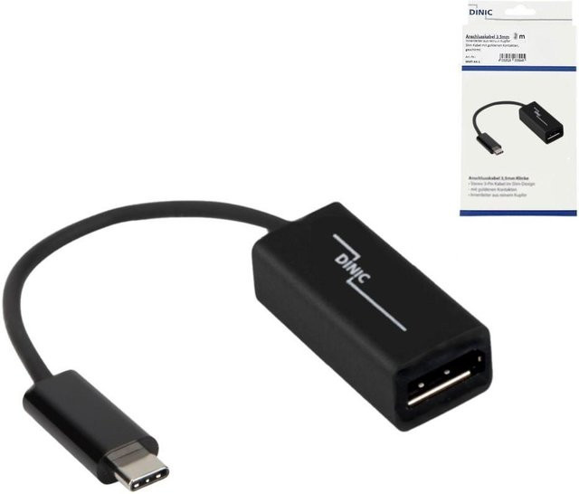 DINIC USB-C auf DisplayPort Adapter, 4K bei 60Hz, USB 3.1, Schwarz - Bild 1