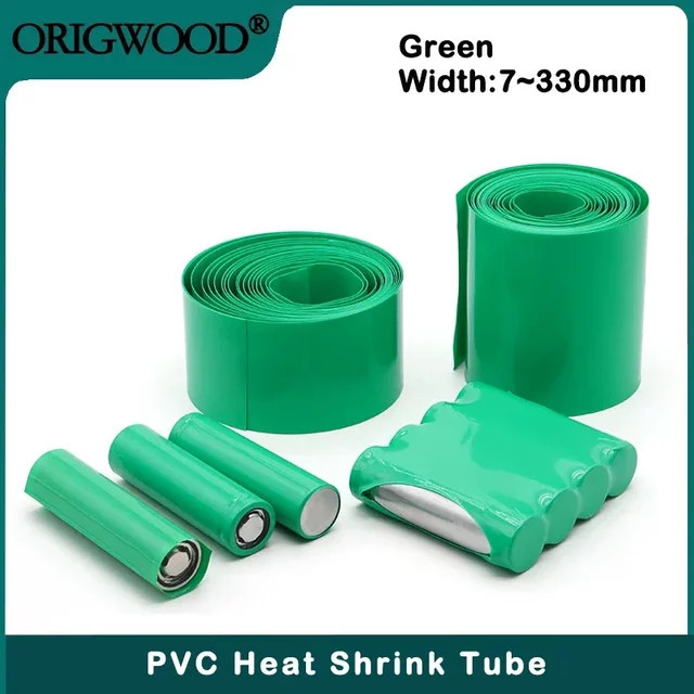 Grüner PVC-Schrumpfschlauch für 18650 Lipo-Akkus, isolierte Schutzhülle für Lithium-Gehäuse, Durchmesser: 7 mm bis 330 mm - Bild 1