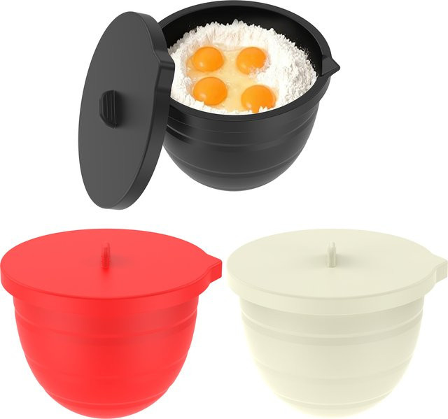 Willstar 3-teiliges Silikoneinlage-Set mit Deckel für 5 Qt Tilt Head Standmixer, schwarz, rund - Bild 1
