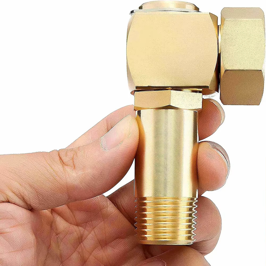 APWIKOGER Gartenschlauch Adapter aus Messing 1 Zoll auf 1/4 Zoll Gelenkkupplung Ersatzteil in Gold - Bild 5