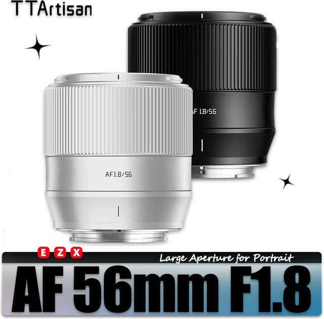 TTArtisan AF 56mm F1.8 Kameraobjektiv für Porträtfotografie, Sony E Anschluss, Schwarz - Bild 1