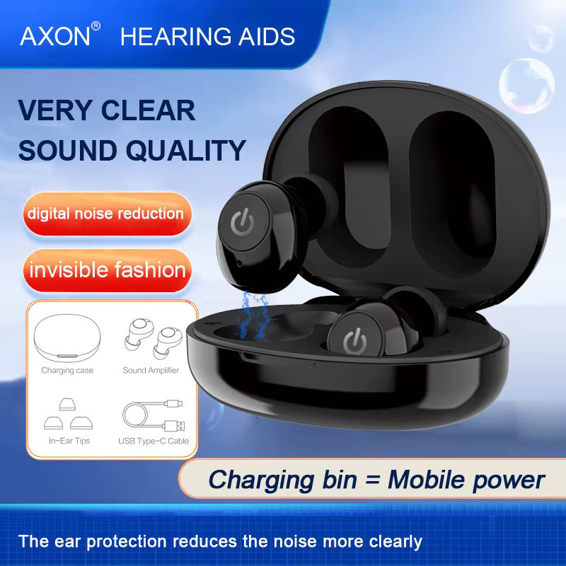 Elrcdnox Boost Sound Verstärker Audiphone Wiederaufladbare In-Ear-Hörkopfhörer mit Rauschunterdrückung in Schwarz oder Weiß - Bild 3