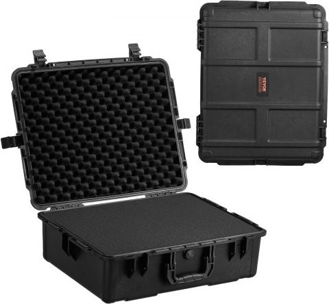 VEVOR Wetterfester Hartschalenkoffer mit Schaumstoff und ausziehbaren Griffen, IP67 wasserdichte Schutztasche, Schwarz, B/T/H: 56,1 x 37 x 26 cm - Bild 1