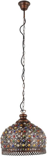 Eglo Pendelleuchte Jadida in Kupferfarben, 1-flammig, rund, Durchmesser: 33 cm, Höhe: 110 cm - Bild 1
