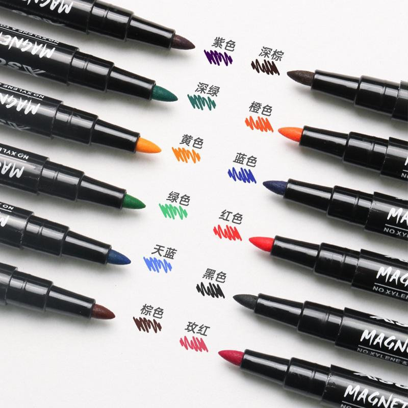 Yiran Furniture Whiteboard Marker Set mit integriertem Radiergummi, 12 Farben, Bullet Spitze, Mehrfarbig - Bild 2