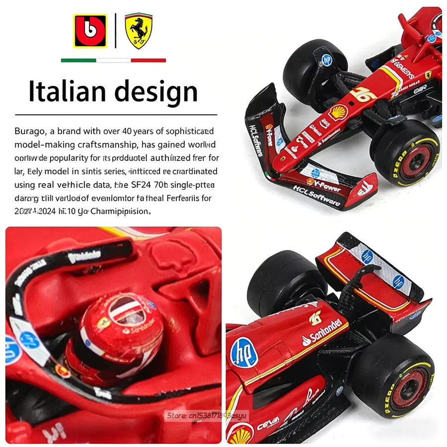 Bburago Ferrari SF24, Druckguss-Spielzeugauto-Modell, 1:64 - Bild 3