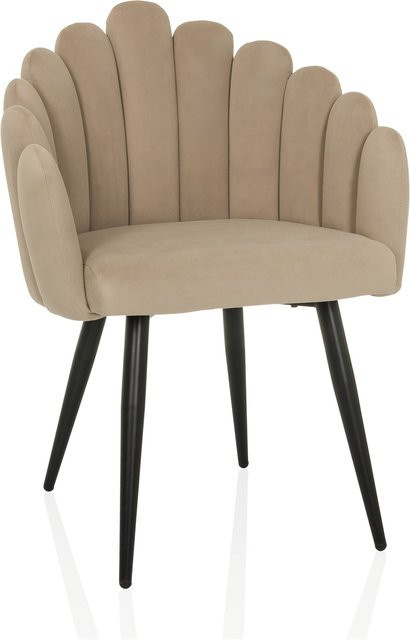 hjh LIVING Esszimmerstuhl SCALLORE in Beige mit Stoffbezug und Polsterung - Bild 1