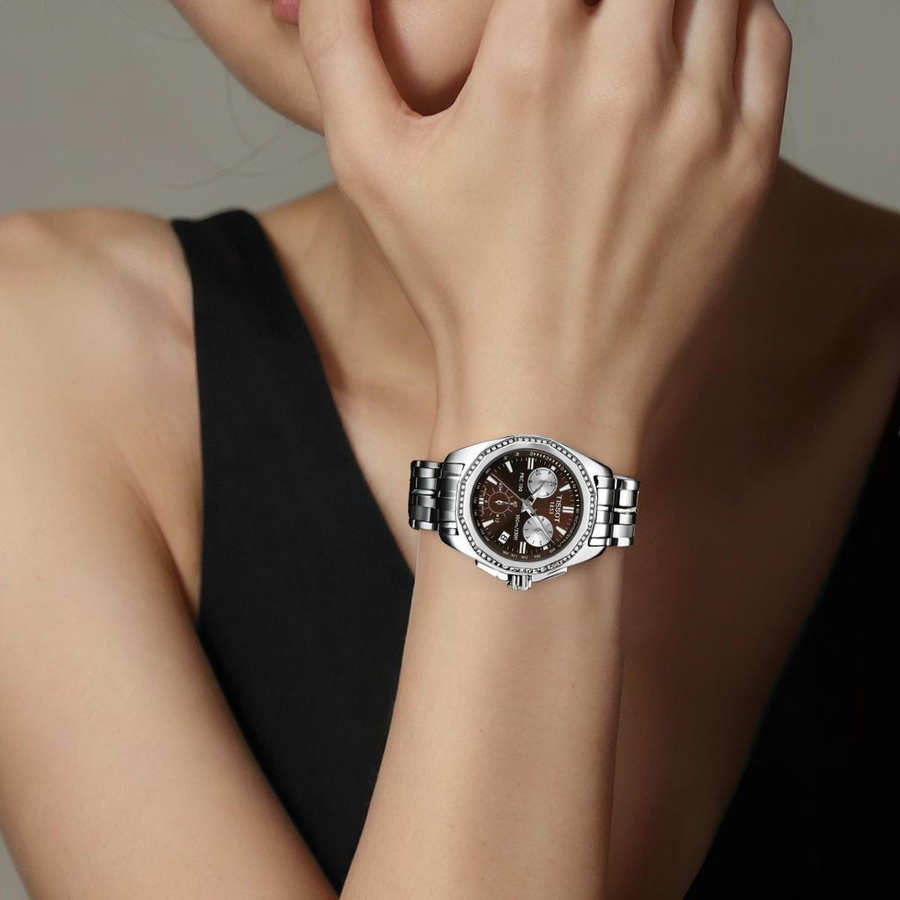 Tissot Armbanduhr T-Sport, Quarz, Edelstahl, Braun, Damen - Bild 2