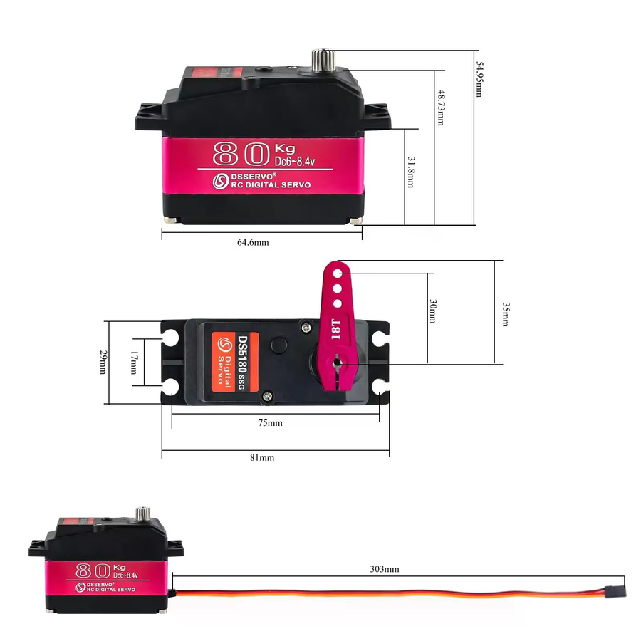 Stemedu Digital Servo High Torque Motor, Metall, mit Arm, für HPI Baja 5B SS RC Auto - Bild 4
