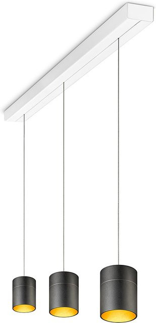 Oligo Tudor M LED-Pendelleuchte 3-flammig Schwarz matt/Blattgold mit Tunable White und unsichtbarer Höhenverstellung - Bild 1