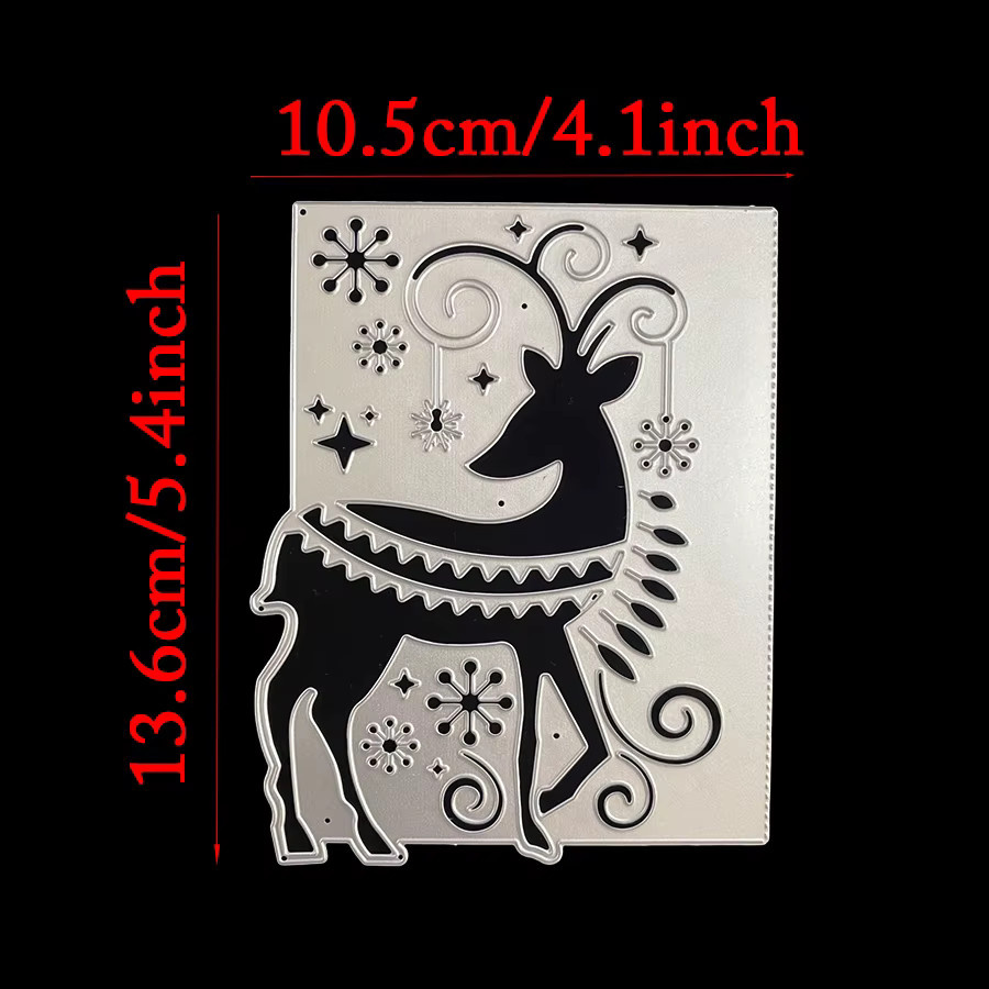 Metall Schneidestempel Hirsch Elch für Scrapbooking und Bastelarbeiten in Silber - Bild 2