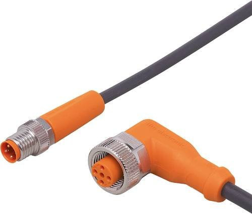 ifm electronic EVC249 Verbindungsleitung orange, Stecker gerade und Buchse gewinkelt, 5 m Länge, 3 und 5 Polzahl für Sensoren - Bild 1