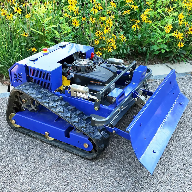AIWEIYA Intelligenter Ferngesteuerter Landwirtschaftlicher Roboter-Rasenmäher mit 4-Takt-Benzinmotor, 2-in-1 Schneeschieber und Unkrautbekämpfer, Blau - Bild 3