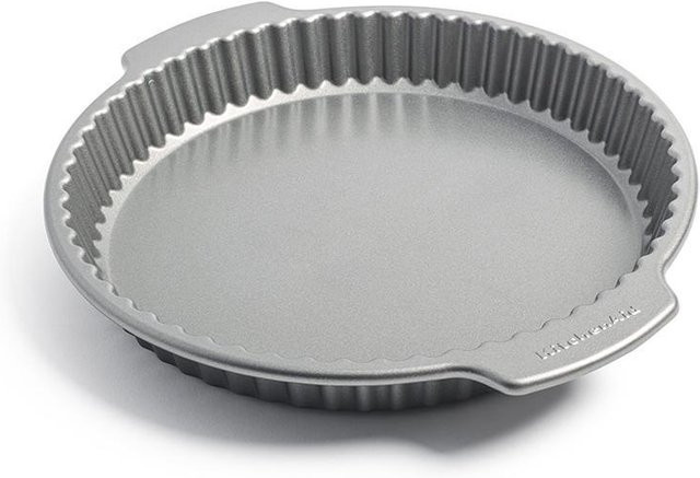 KitchenAid Quicheform rund, grau, Durchmesser: 28 cm, beschichtete Backform aus Stahl - Bild 1