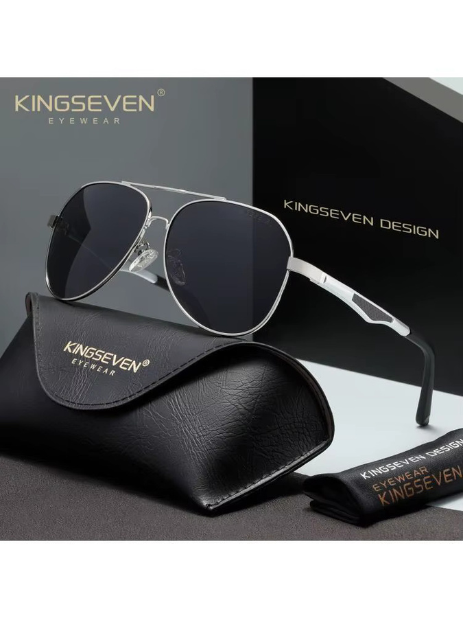 KINGSEVEN Sonnenbrille Aviator, Vollrand, Metall, Unisex - Bild 4