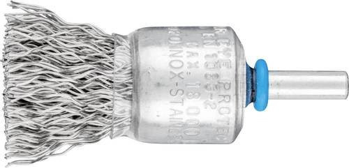 PFERD TOOLS Pinselbürste PBU 2022/6 ungezopft aus Edelstahl mit 0,50 mm Drahtstärke, Durchmesser: 20 mm, Schaft-Durchmesser: 6 mm, Farbe: Silber/Blau - Bild 1