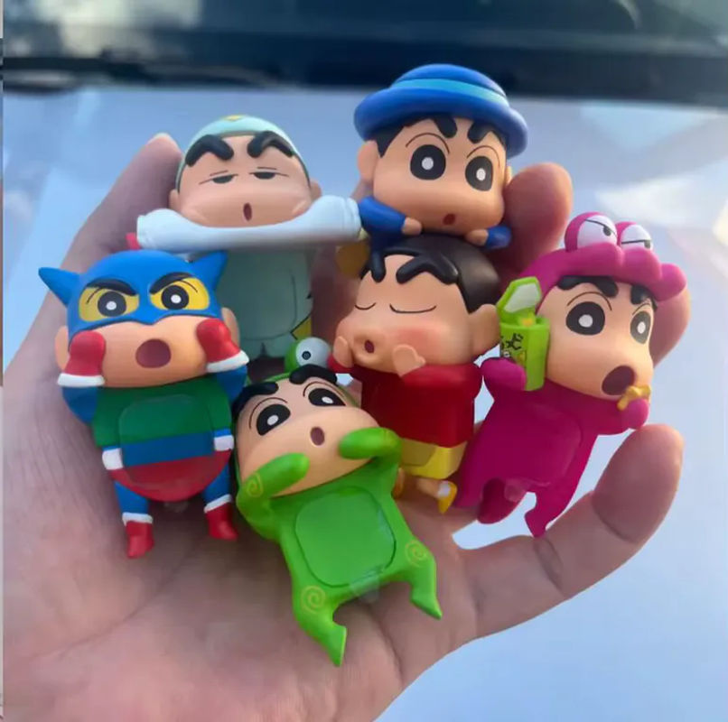 6er Set Bandai Anime-Figuren Xiaoxin Liegende Ausführung Blind Box Kawaii Cartoon-Figuren aus Kunststoff in Mehrfarbig als Deko-Handwerk und Auto-Ornament - Bild 3