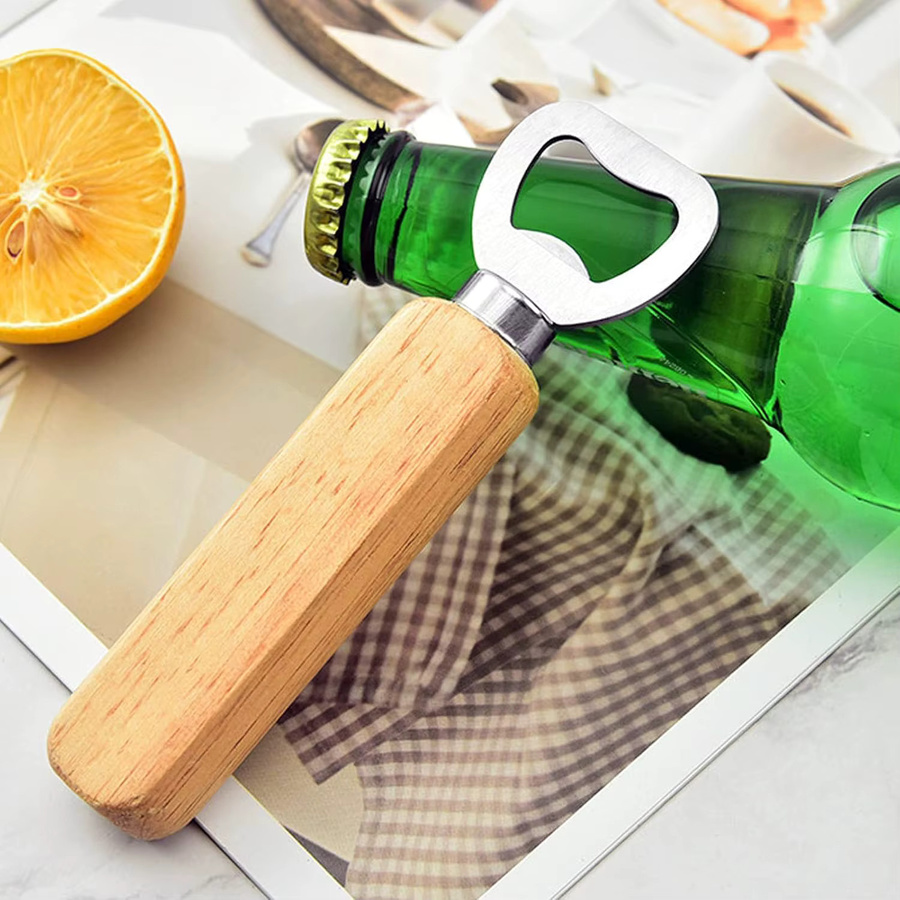 Dofiki Holz-Flaschenöffner in Braun, unbearbeitete Bieröffner zum Lasergravieren für DIY-Geschenke - Bild 2