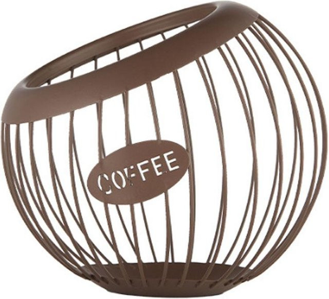 Kaffeekapsel Aufbewahrungskorb aus Metall in Schwarz oder Braun für dein Zuhause oder das Café - Bild 1