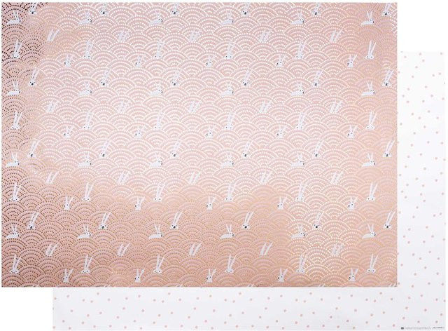 Rico Design Paper Poetry Motivkarton Bunny Hop Hasen im Feld rosa B: 50 cm, H: 70 cm - Bild 1