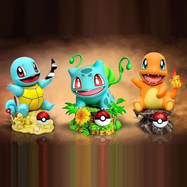 DUODUOBAO Pokémon Bulbasaur Squirtle Charizard Actionfigur, PVC, 10 cm - Bild 1