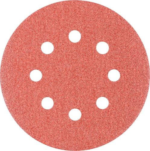 PFERD Universal Korund Klettscheiben für Exzenterschleifer, Körnung 80, Durchmesser: 125 mm, 25 Stück, Farbe: Rot - Bild 1