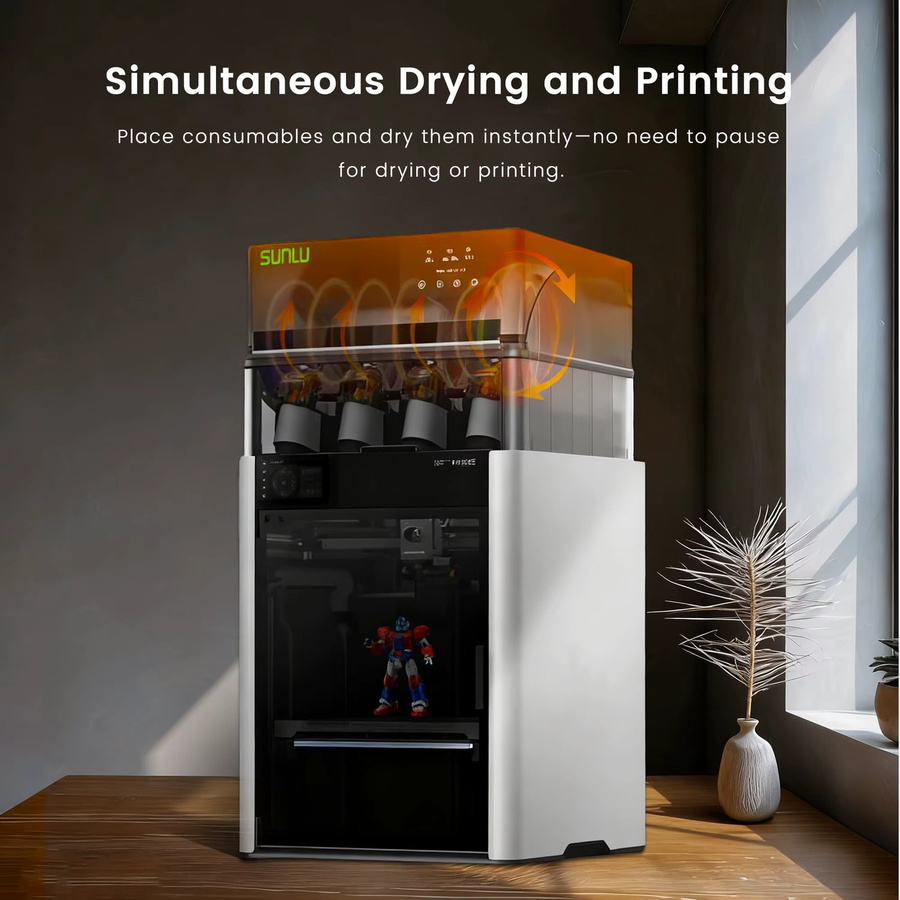 SUNLU AMS Heater/S4 Filament-Trocknungsbox in Schwarz für 4 Filamentspulen mit Temperaturausgleich - Bild 2
