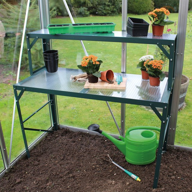 Vitavia Alu-Tischaufsatz mit Hohlkammerplatten-Ablagefläche in Smaragdgrün, B: 121 cm, T: 39 cm - Bild 3