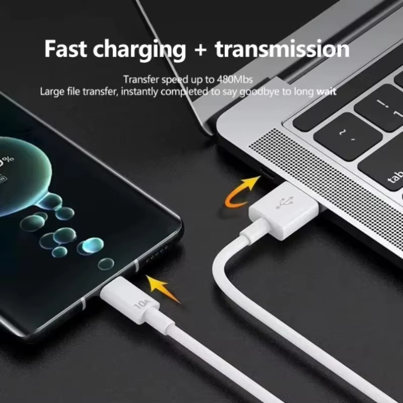 VIKEFON USB Typ C Kabel 120W Super Schnelles Ladekabel in Weiß - Bild 4