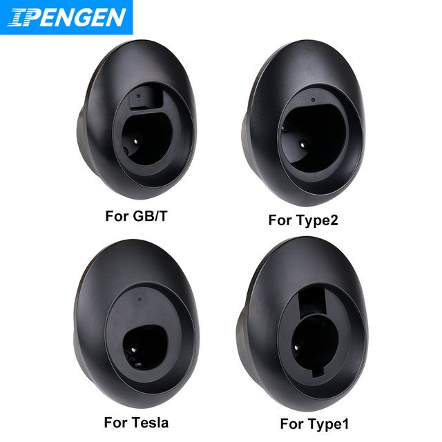 IPENGEN EV-Ladegerät-Steckerhalter in Schwarz für Tesla Typ 1, Typ 2 und GB-T als Wandhalterung - Bild 1