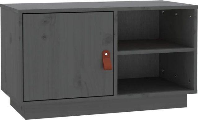 vidaXL TV-Schrank aus massivem Kiefernholz in Grau, rustikaler Stil, B/T/H: 70 x 34 x 40 cm - Bild 1