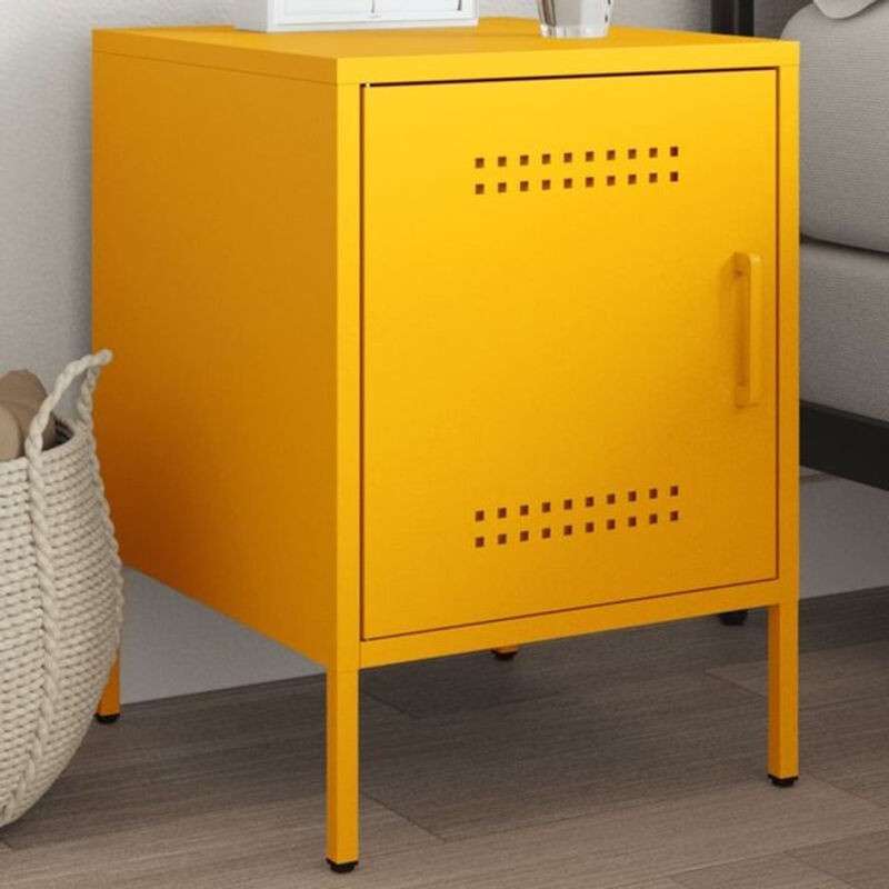 Vidaxl Nachttisch aus Stahl in Gelb im Industrial Design, B/T/H: 36 x 39 x 50,5 cm - Bild 1