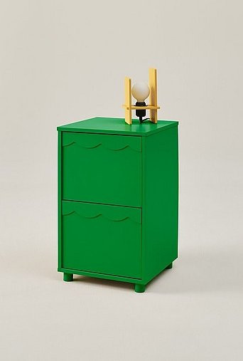 Jotex MERRILL MINI Nachttisch aus Holz in Grün, Wandmontage, B/T/H: 40 x 40 x 65 cm - Bild 1