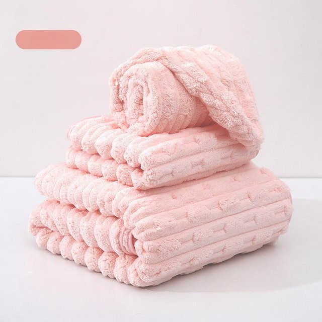 Weiches Badetuch aus Korallensamt von KR-CAIYUNLAI, saugfähig und schnell trocknend, Farbe: Rosa, Breite: 35 cm, Länge: 75 cm - Bild 1