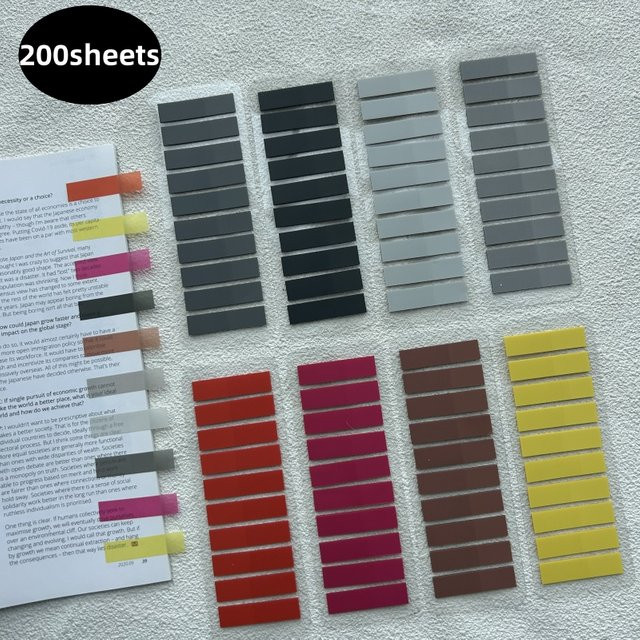 KindFuny Index-Notizblöcke, 200 Stück transparente bunte selbstklebende Haftnotizen für Büro und Schule - Bild 1