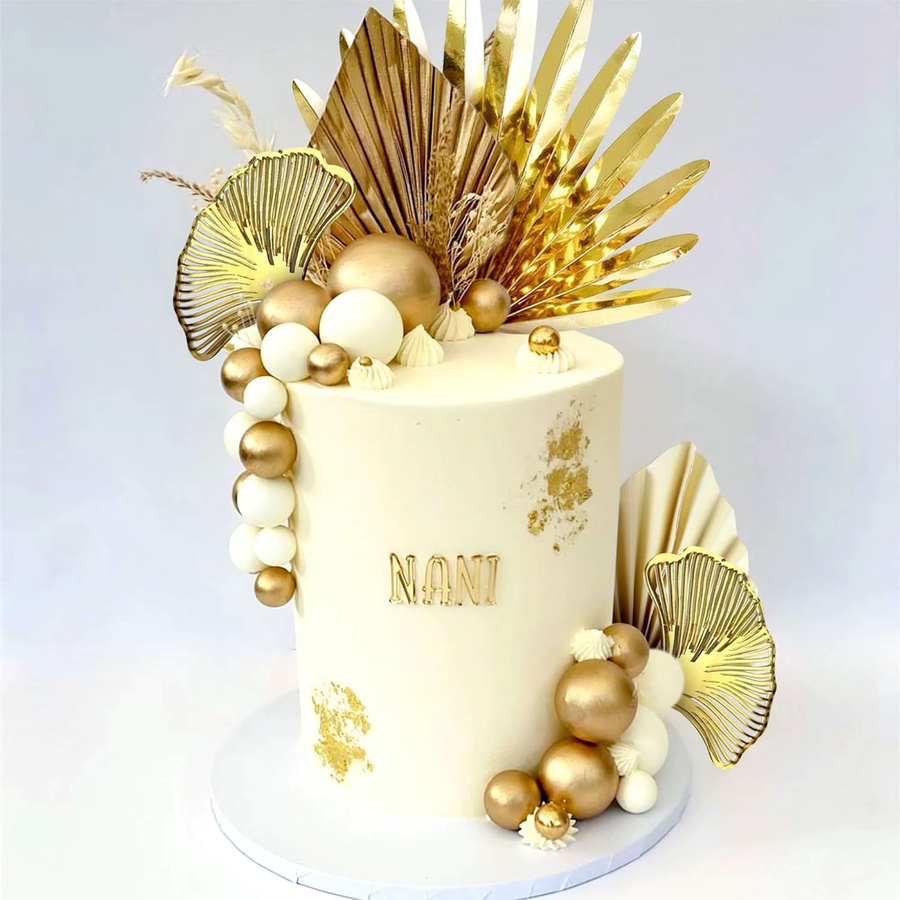 LaVenty Boho Kuchen Dekoration Kugeln in Champagner Rose und Gold für Geburtstag und besondere Anlässe - Bild 2