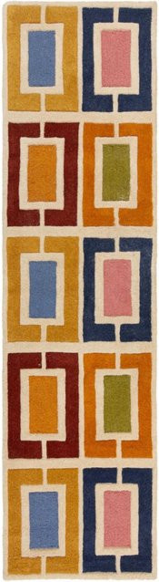 Flair Rugs Wollteppich Retro Blocks Mehrfarbig B: 60 cm, L: 230 cm - Bild 1