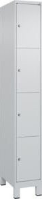 C+P Schließfachschrank Classic PLUS mit Füßen, 1 Abteil, Farbe Lichtgrau, H x B x T: 195 x 30 x 50 cm - Bild 1