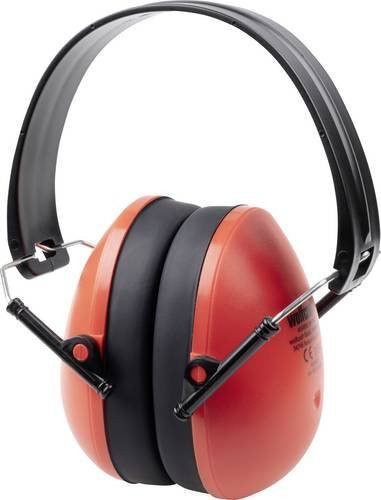 Wolfcraft Kapselgehörschutz mit 26 dB Dämmung in Rot und Orange nach EN 352-1:2020 - Bild 1
