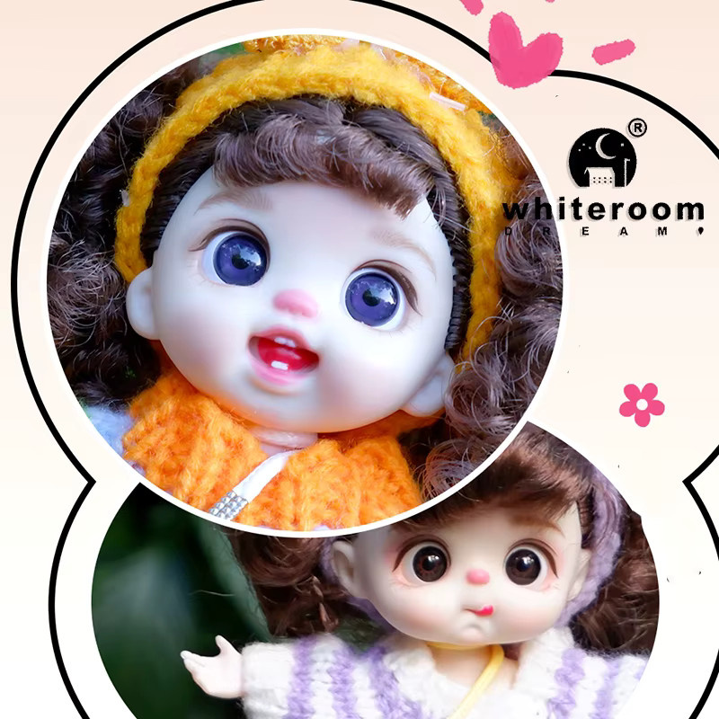Handgemachter Häkel-Pullover aus Wolle als Zubehör für Mini BJD und OB11 Puppen, Mehrfarbig - Bild 5