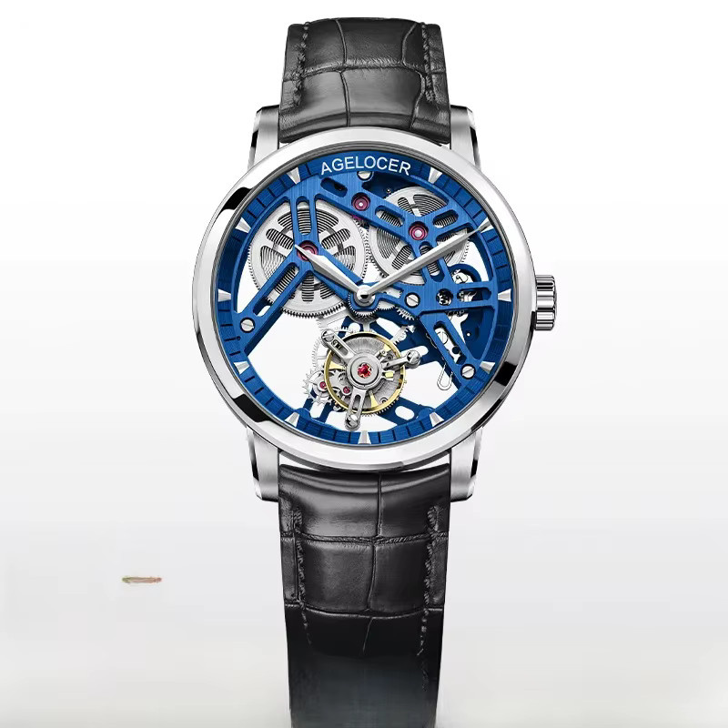 AGELOCER Automatik-Armbanduhr, Edelstahl, Blau, Herren - Bild 1