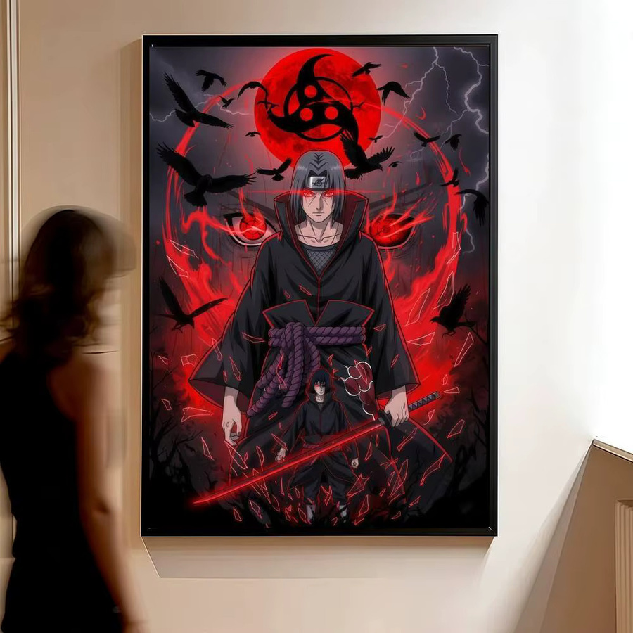 Itachi Uchiha Naruto Retro Poster Aufkleber Kunstdruck in Mehrfarbig, B: 21,0 cm, H: 30,0 cm - Bild 4