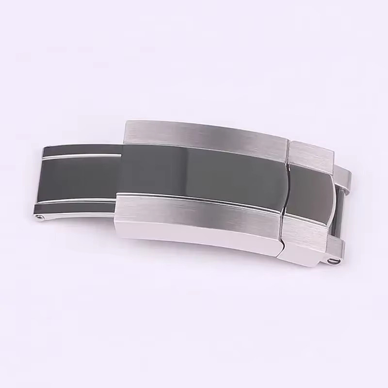 Faltschließe Edelstahl, Silber, 16 x 9 mm - Bild 1