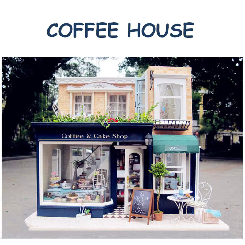 GSF Schokolade Kaffee Shop DIY Holz Puppenhaus Miniatur Möbel Kit - Bild 2