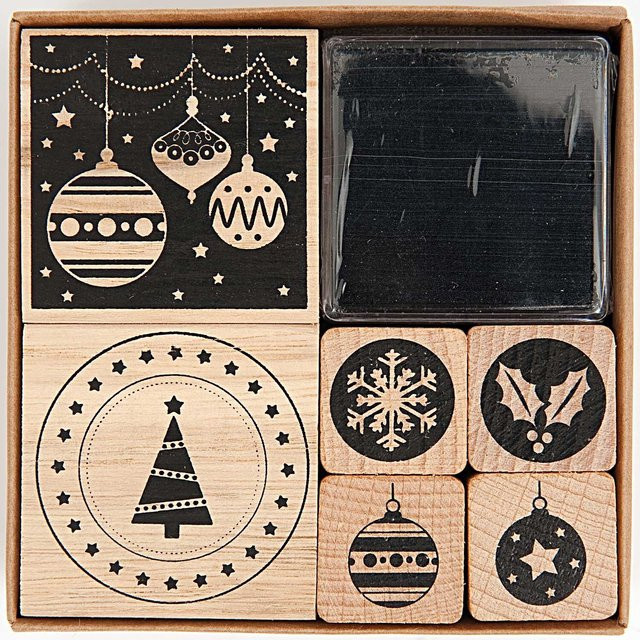 Rico Design Paper Poetry Stempelset Modern Christmas in Schwarz - Bild 1