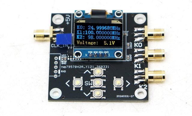 DykbRadio SI5351 Programmierbarer Taktgenerator als HF-Signalquelle für Amateurfunk und GPSDO, 2,5kHz-200MHz, Schwarz - Bild 1