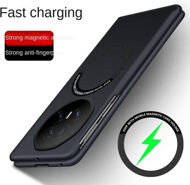 Ultradünne rahmenlose MagSafe Magnet-Handyhülle für Honor Magic V5 V3 V2 Vs3 Vs2 in Schwarz - Bild 1