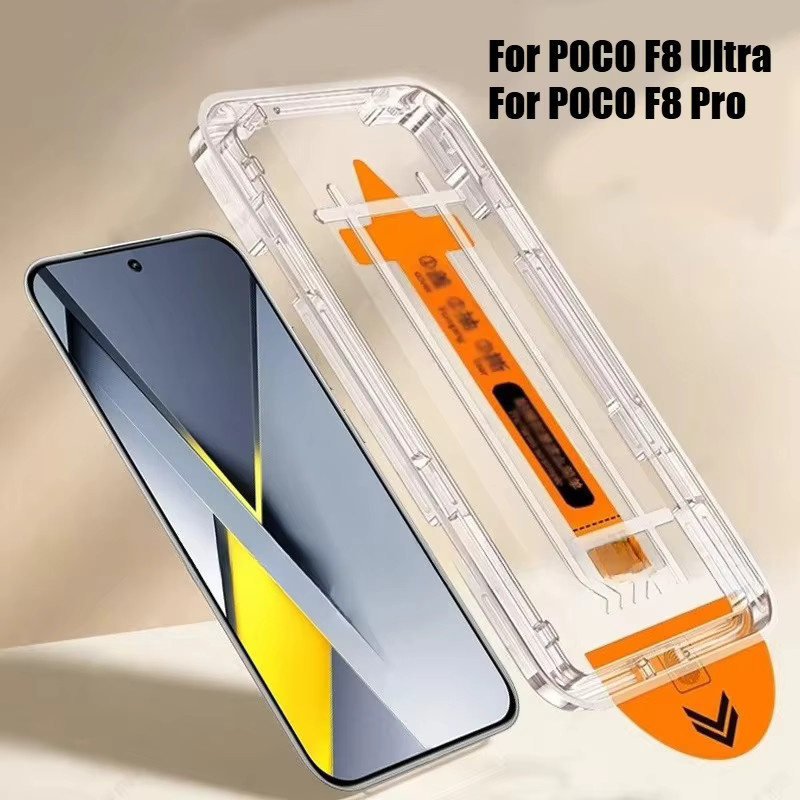 Xiaomi HD-Hartglasfolie für POCO F8 und POCO F7 Ultra Pro, transparent, blasenfreier Bildschirmschutz mit One-Click-Installation - Bild 2